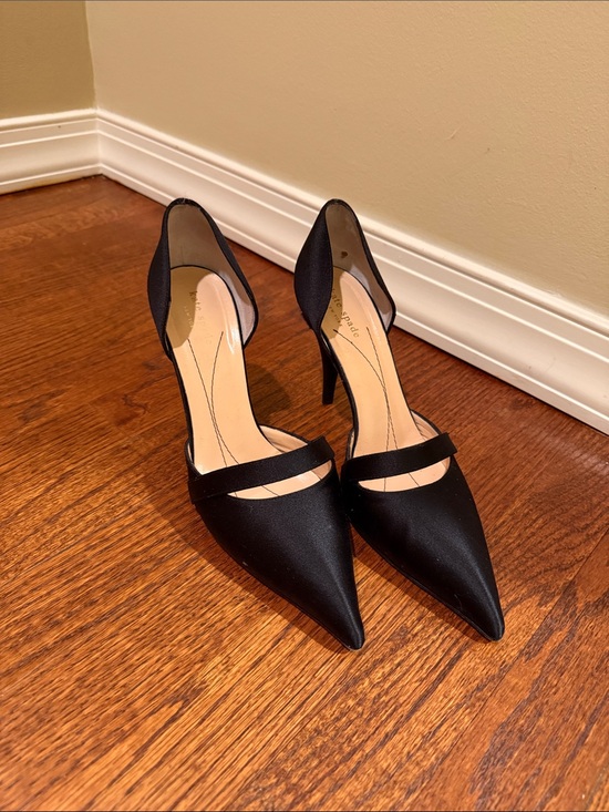 kate spade Shoes - kate spade Black Pointed D'Orsay Heels with Single Front Strap